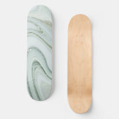 Elegant Marble Swirl Silver Glitter Sparkle Glam Persoonlijk Skateboard (Voorkant)