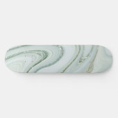 Elegant Marble Swirl Silver Glitter Sparkle Glam Persoonlijk Skateboard (Horizontaal)