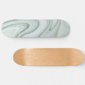 Elegant Marble Swirl Silver Glitter Sparkle Glam Persoonlijk Skateboard (Horizontaal)