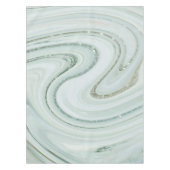 Elegant Marble Swirl Silver Glitter Sparkle Glam Tafelkleed (Voorkant)