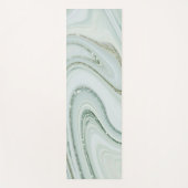 Elegant Marble Swirl Silver Glitter Sparkle Glam Yogamat (Voorkant)