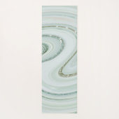 Elegant Marble Swirl Silver Glitter Sparkle Glam Yogamat (Achterkant)