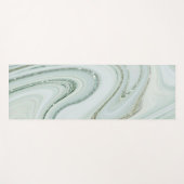 Elegant Marble Swirl Silver Glitter Sparkle Glam Yogamat (Voorkant (horizontaal))