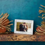 Elegant Marble Texture Lijst Fotoplaat<br><div class="desc">Stijlvol en chic full-bleed foto keepzet die kan worden gepersonaliseerd voor een soort cadeau.</div>