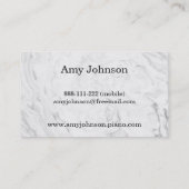 Elegant Marble Texture Piano Teacher Visitekaartje (Achterkant)