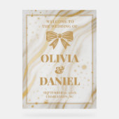 Elegant Marble Texture Welcome with Gold Acryl Bord (Voorkant)