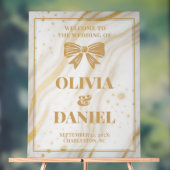 Elegant Marble Texture Welcome with Gold Acryl Bord (Neutraal)