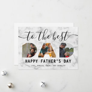 Elegant Marble Toned de Dag van de Vader van de Fo Feestdagenkaart