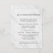 Elegant Marble Trendy Wedding Accommodations Informatiekaartje (Voorkant / Achterkant)