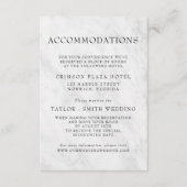 Elegant Marble Trendy Wedding Accommodations Informatiekaartje (Voorkant)
