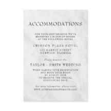 Elegant Marble Trendy Wedding Accommodations