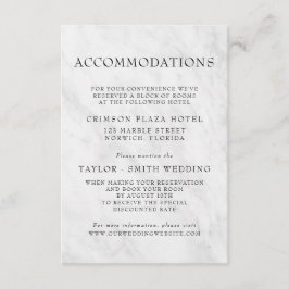 Elegant Marble Trendy Wedding Accommodations Informatiekaartje