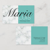 Elegant Marble Two Tone Makeup Artistry Business C Visitekaartje (Voorkant / Achterkant)