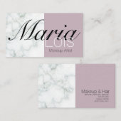 Elegant Marble Two Tone Makeup Artistry Visitekaartje (Voorkant / Achterkant)