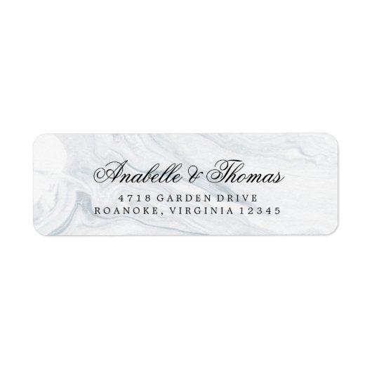 Elegant Marble Wedding Etiket (Voorkant)
