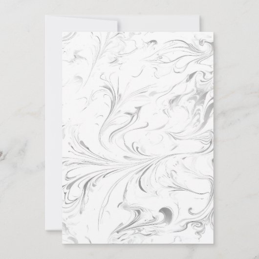 Elegant Marble Wedding Invitation Kaart (Achterkant)