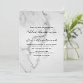 Elegant Marble Wedding Invitation Kaart (Staand voorkant)
