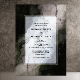 Elegant Marble Wedding Kaart