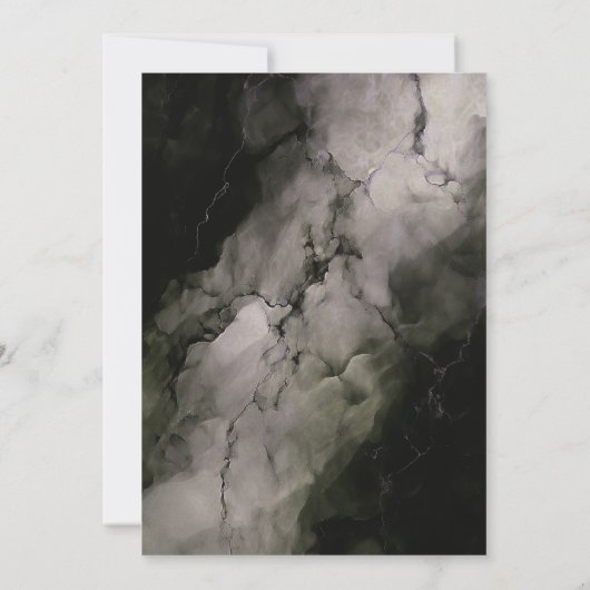 Elegant Marble Wedding Kaart (Achterkant)