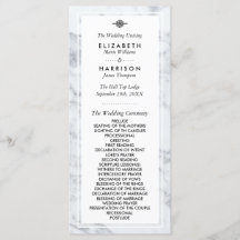 Elegant  Marble Wedding Programme