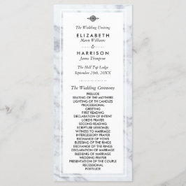 Elegant  Marble Wedding Programme Programmakaart