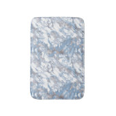 Elegant Marble White Dusty Blue Silver Faux Folie Badmat (Voorkant Verticaal)
