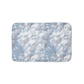 Elegant Marble White Dusty Blue Silver Faux Folie Badmat (Voorkant)