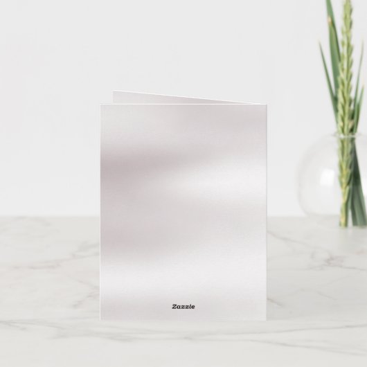 Elegant Marble, White, Gold Frame, Silver Heart Aankondiging (Achterkant)