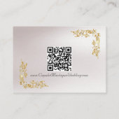 Elegant Marble, White, Gold Frame, Silver Heart Informatiekaartje (Achterkant)