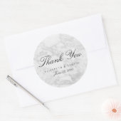 Elegant Marble White Grey Circle Bedankt Sticker (Envelop)