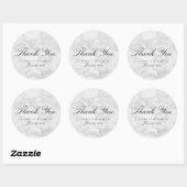 Elegant Marble White Grey Circle Bedankt Sticker (Vel)