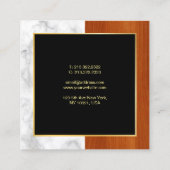 Elegant Marble Wood Gold Luxury Modern Plain Vierkante Visitekaartje (Achterkant)