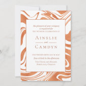 Elegant Marbling Copper Wedding Invitation Kaart (Voorkant)