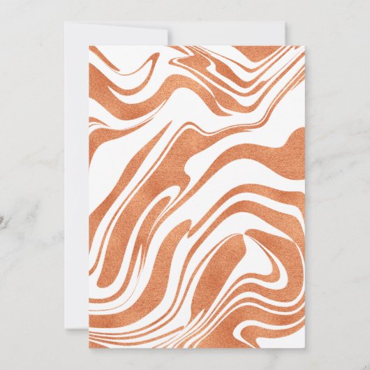 Elegant Marbling Copper Wedding Invitation Kaart (Achterkant)