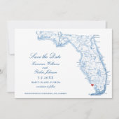 Elegant Marco Island Florida Wedding Navy kaart (Voorkant)
