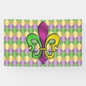 Elegant Mardi Gras Fleur De Lis Design Banner (Horizontaal)