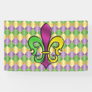 Elegant Mardi Gras Fleur De Lis Design Banner