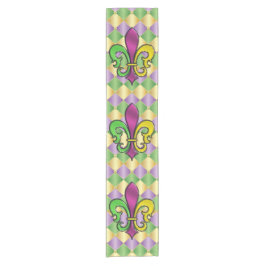 Elegant Mardi Gras Fleur De Lis Design Table Runne Korte Tafelloper