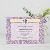 Elegant Mardi Gras Fleur de Lis Event Kaart (Staand voorkant)