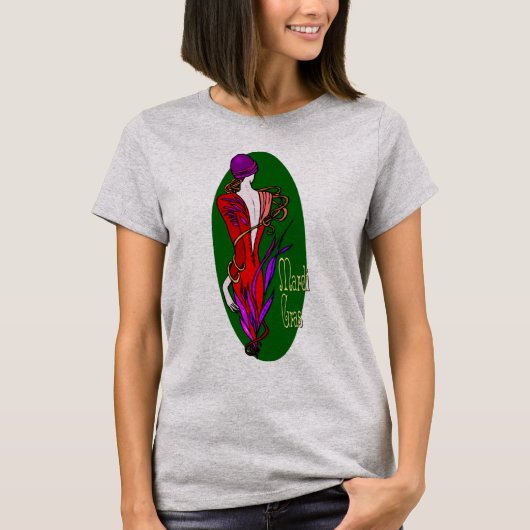 Elegant Mardi Gras Lady T-Shirt (Voorkant)