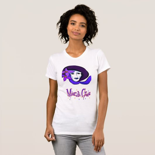 Elegant Mardi Gras Masker T-shirt (Voorkant volledig)