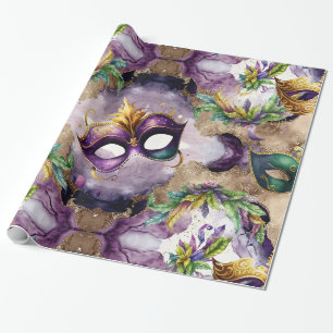 Elegant Mardi Gras maskers Cadeaupapier