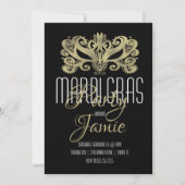 Elegant Mardi Gras Party Faux Gold en Black Kaart (Voorkant)
