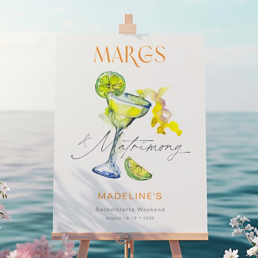 Elegant Margs & Huwelijk Bachelorette Weekend Poster
