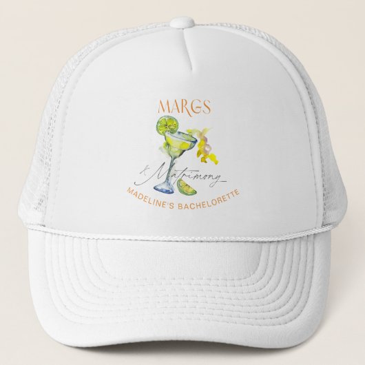 Elegant Margs & Huwelijk Bachelorette Weekend Trucker Pet (Voorkant)