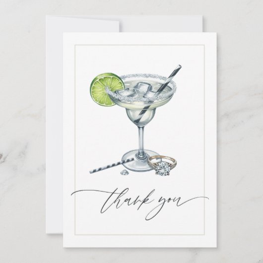 Elegant Margs & Huwelijk Vrijgezellenfeest Foto Bedankkaart (Voorkant)