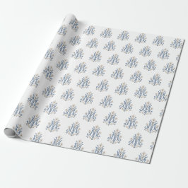 Elegant Maria-monogram met Fleur-de-Lis Katholiek Cadeaupapier