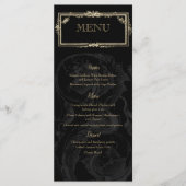 Elegant Marie Antoinette over zwart Frans geïnspir Menu (Voorkant)