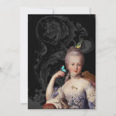 Elegant Marie Antoinette over zwart Jubileum Kaart (Achterkant)