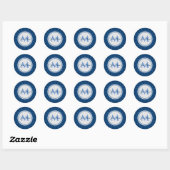 Elegant marien monogram intens! ronde sticker (Vel)